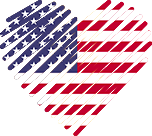 Logo of Top Dating Sites USA - USA, Heart Shaped Image of USA flag.